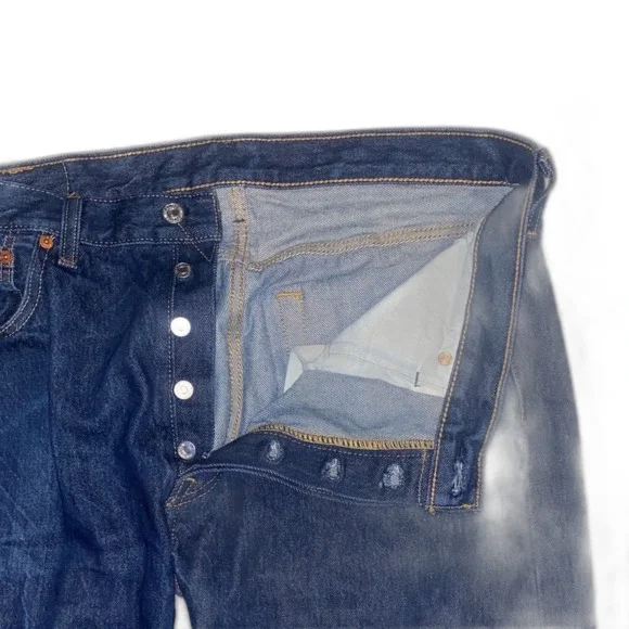 Vintage Levi’s 501 Dark Blue Jeans Size 34x30 Button Fly Retro Denim Men's Jeans - Picture 9 of 10